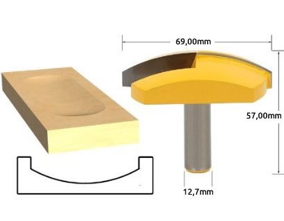 Fresa convexa grande p/bandeija